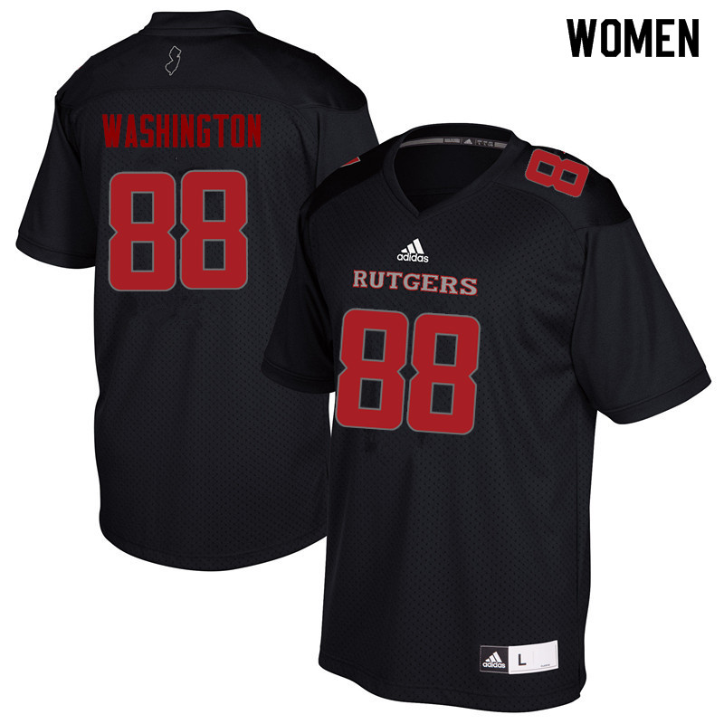 Women #88 Jerome Washington Rutgers Scarlet Knights College Football Jerseys Sale-Black
